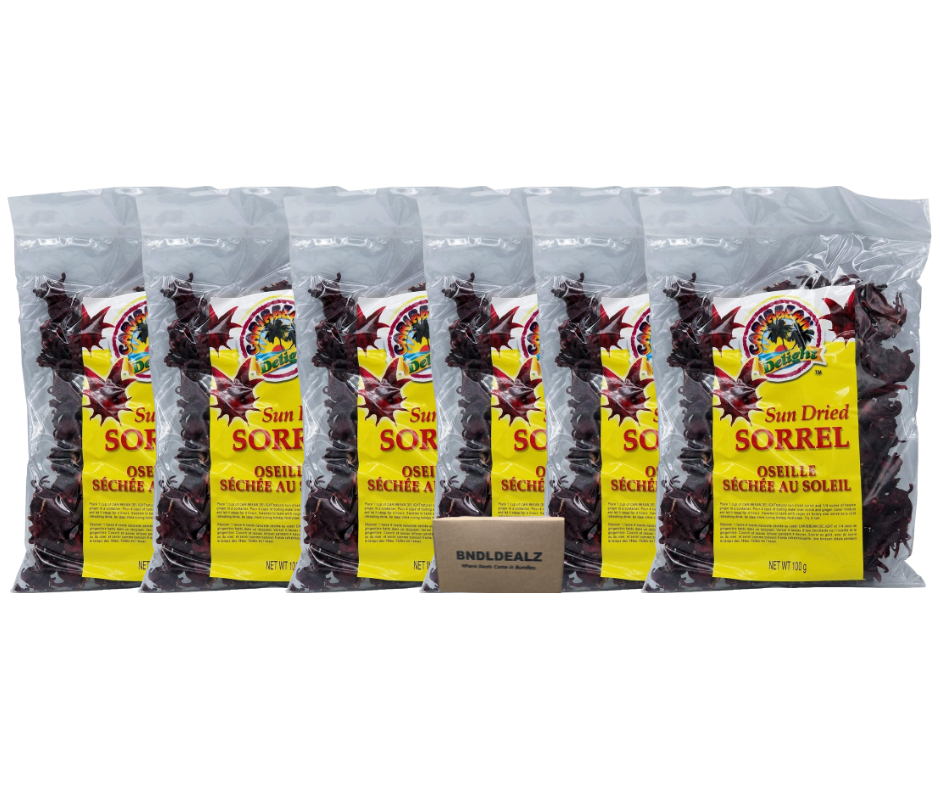 Caribbean Delight Sun-Dried Sorrel tea drink 6 pack grocery bundle, retail-sealed bags