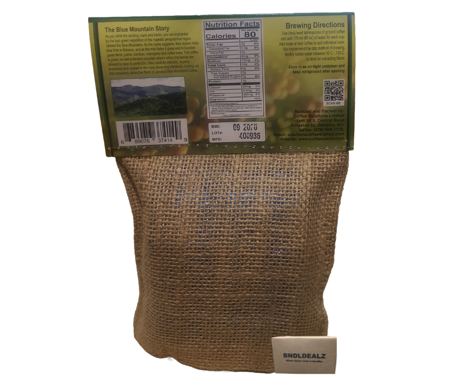 Ridgelyne 100% Jamaica Blue Mountain Coffee Roasted Beans 4 oz.